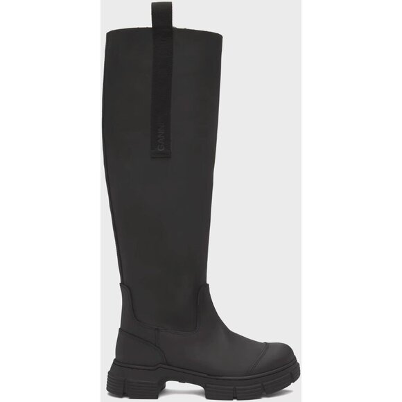 Ganni Rubber Country Boots Size 37 US 7 Black $375 - Picture 1 of 13